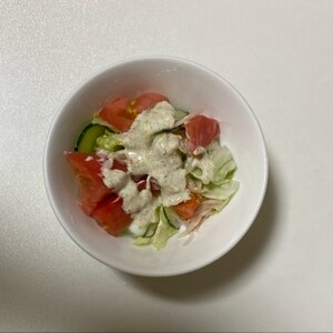 野菜サラダꕤ手作りごまドレッシング